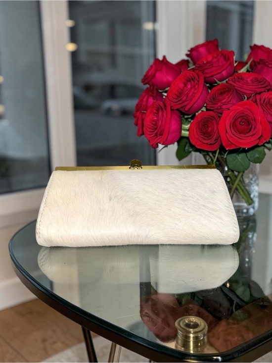 Patricia Nash Handbags - Patricia Nash White Haircalf Isla Oblong Clutch Wallet EUC
